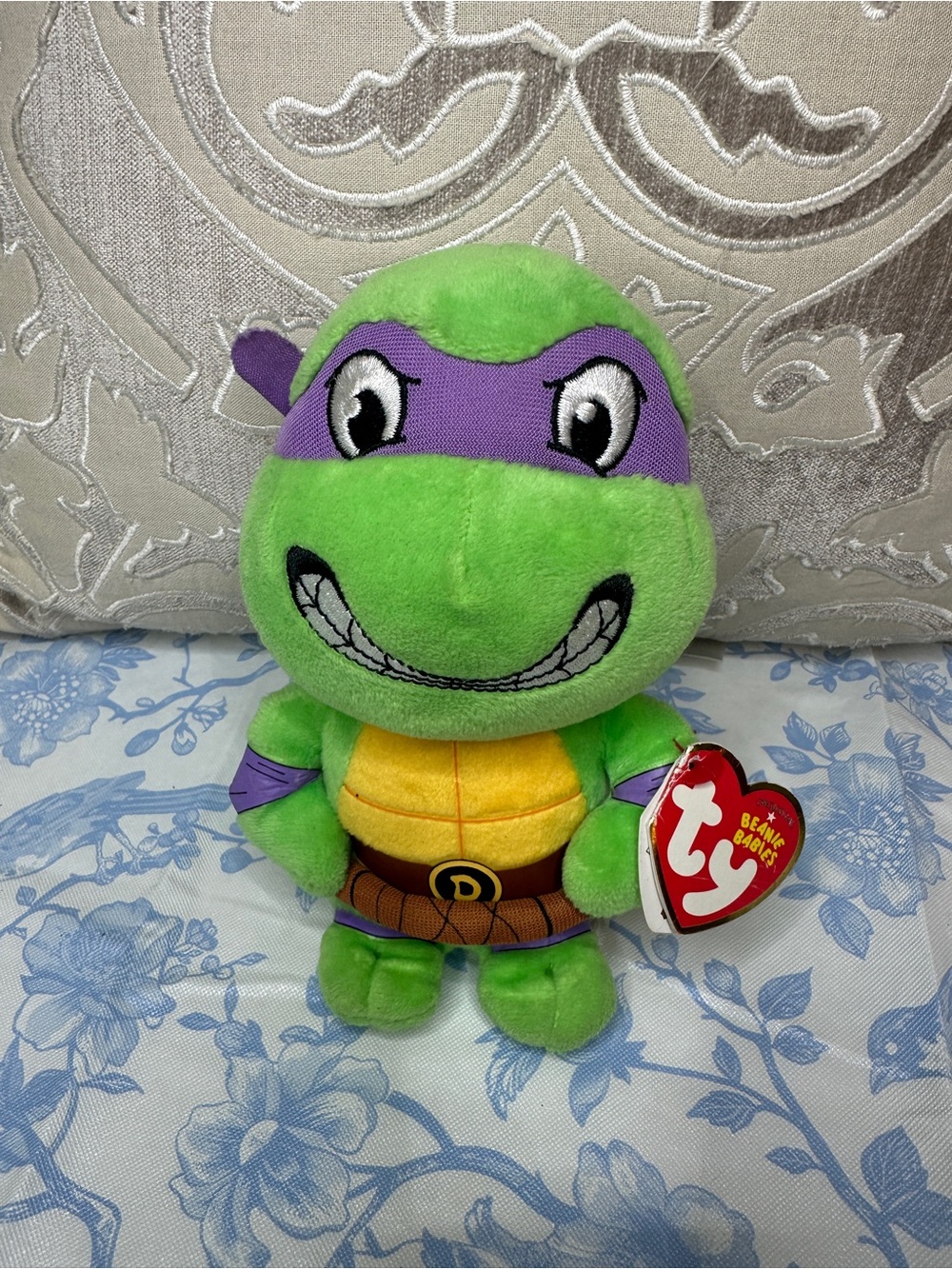 Ty Donatello Beanie Baby Plush - Green & Purple
